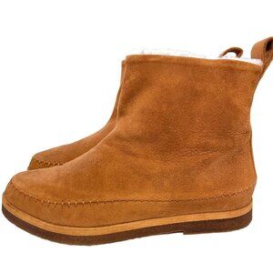 Jenni Kayne Suede Moc Shearling Lined Slip On Ankle Snow Boots Brown Size 36